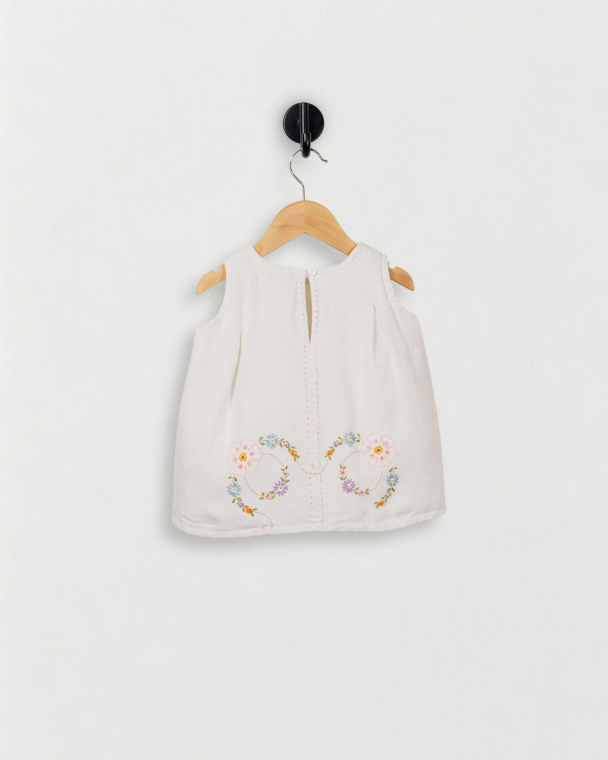 Simple Tank With Pleated Shoulder — back view