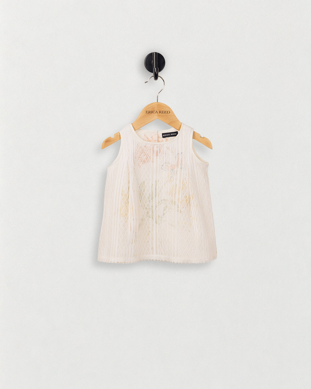 Simple Tank with Pleated Shoulder — front view on an ERICA REED hanger