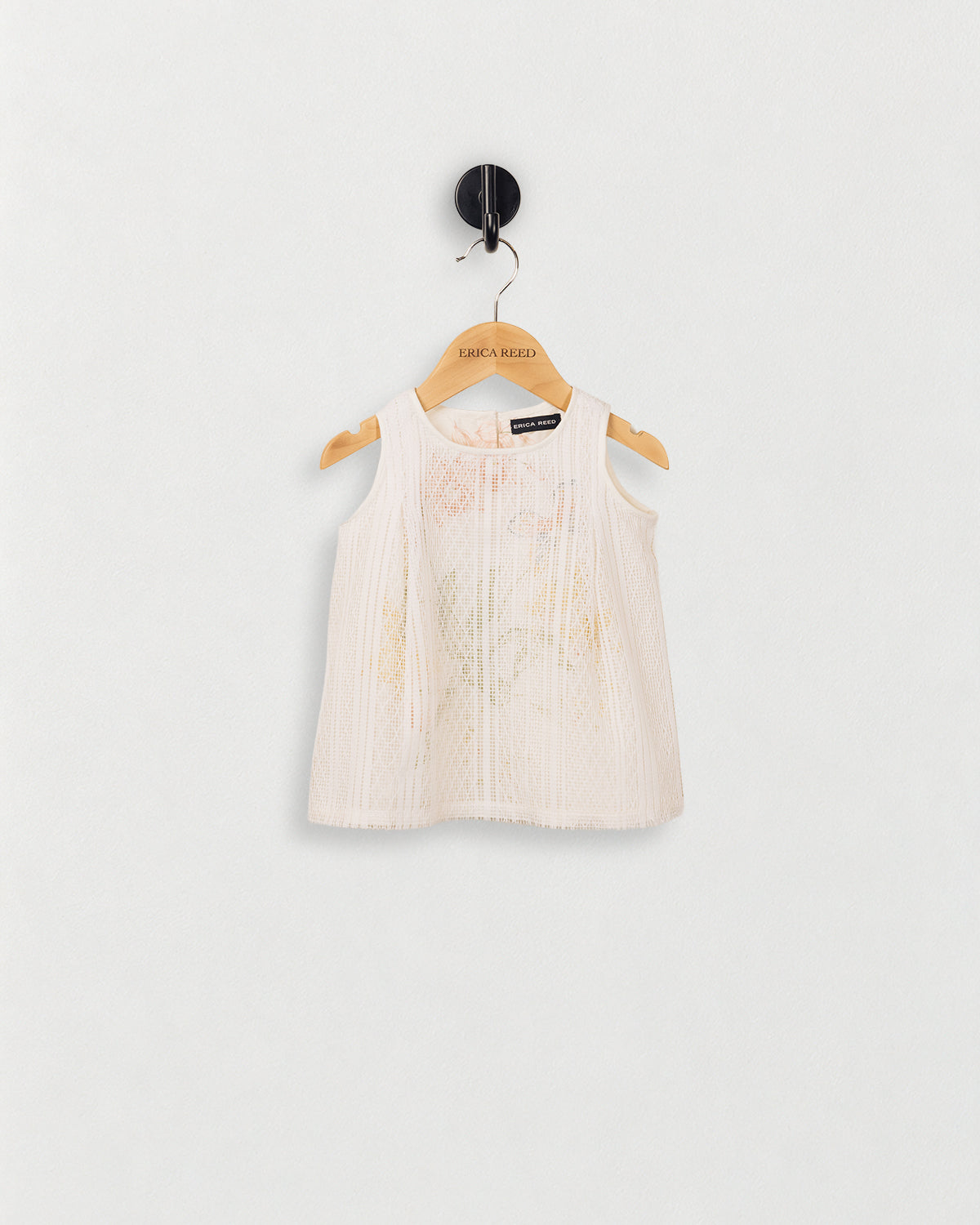 Simple Tank with Pleated Shoulder — front view on an ERICA REED hanger