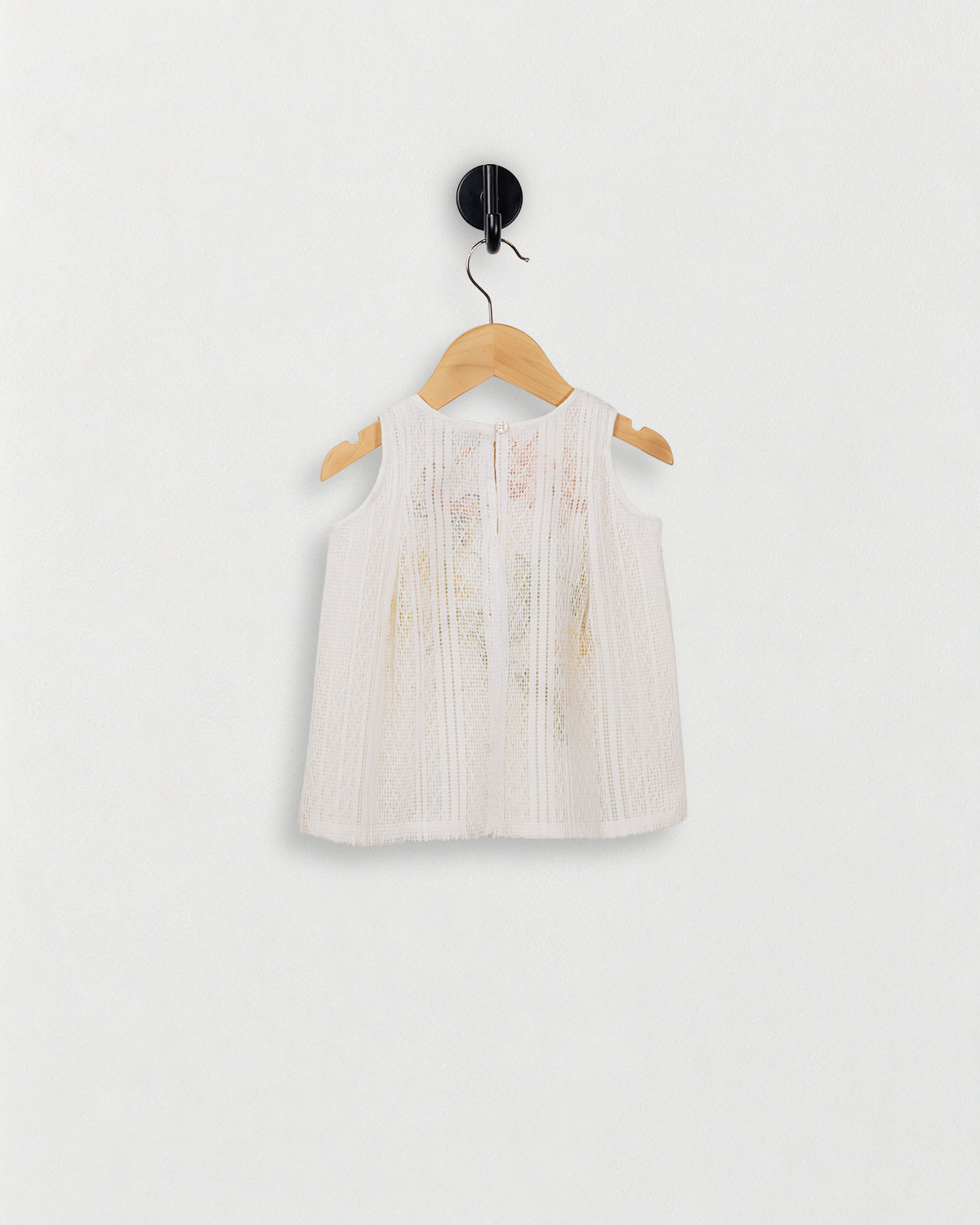 Simple Tank with Pleated Shoulder — back view