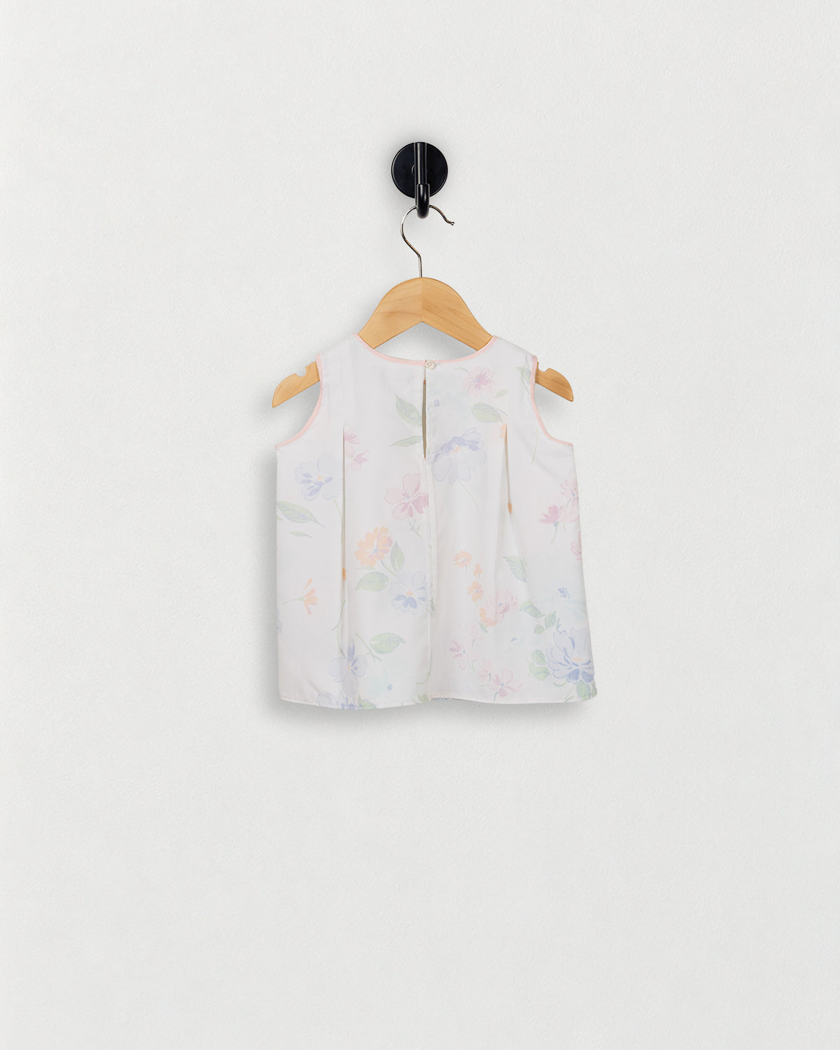 Simple Tank with Pleated Shoulder — back view