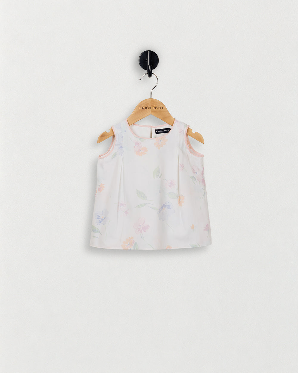 Simple Tank with Pleated Shoulder — front view