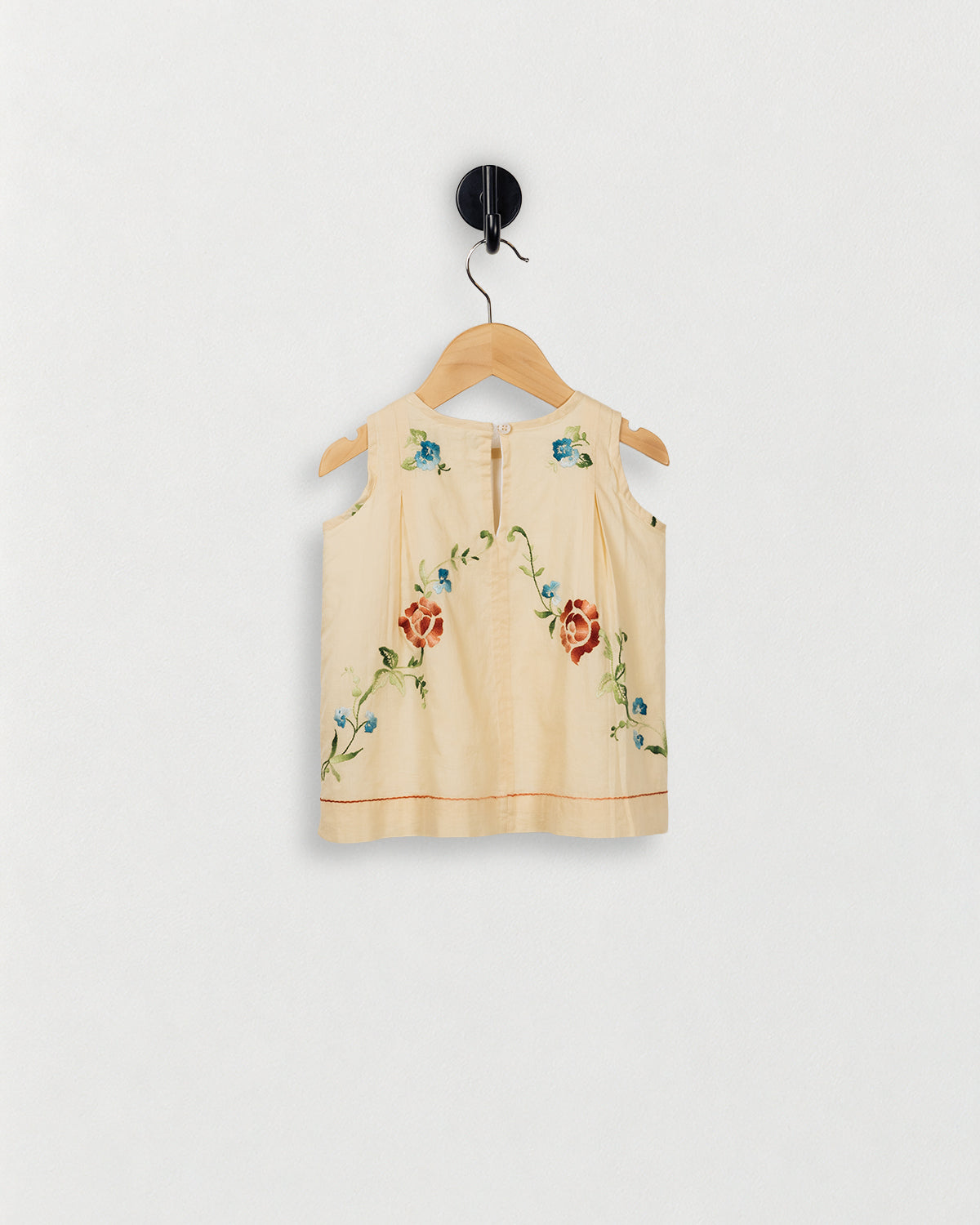 Simple Tank with Pleated Shoulder — back view