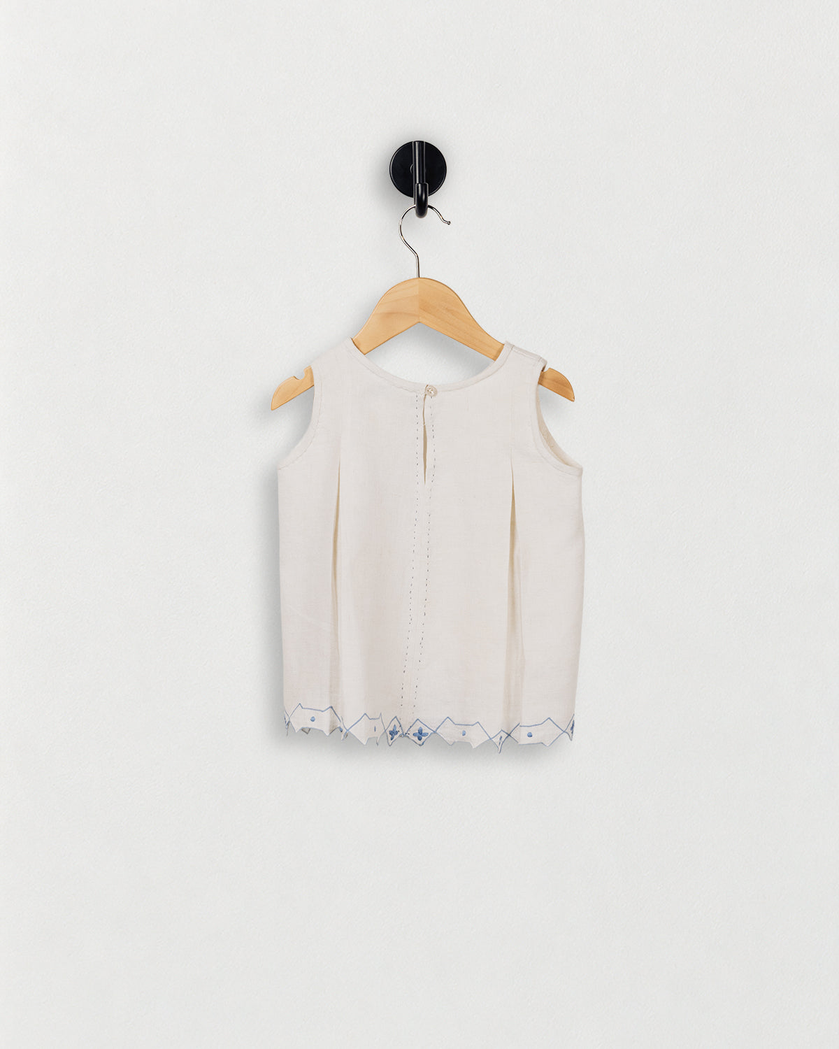 Simple Tank with Pleated Shoulder — back view