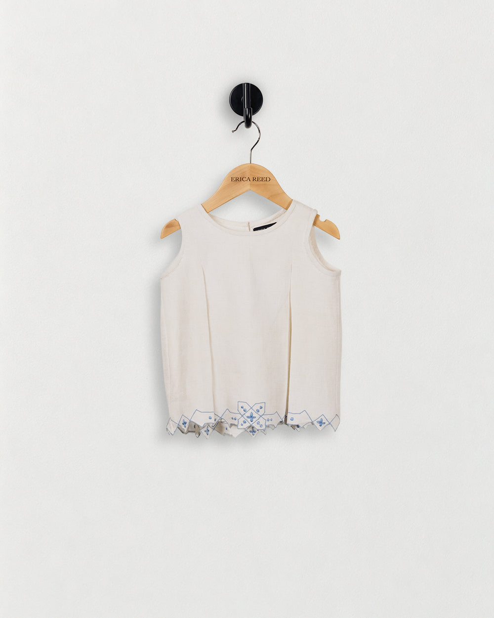 Simple Tank with Pleated Shoulder — front view