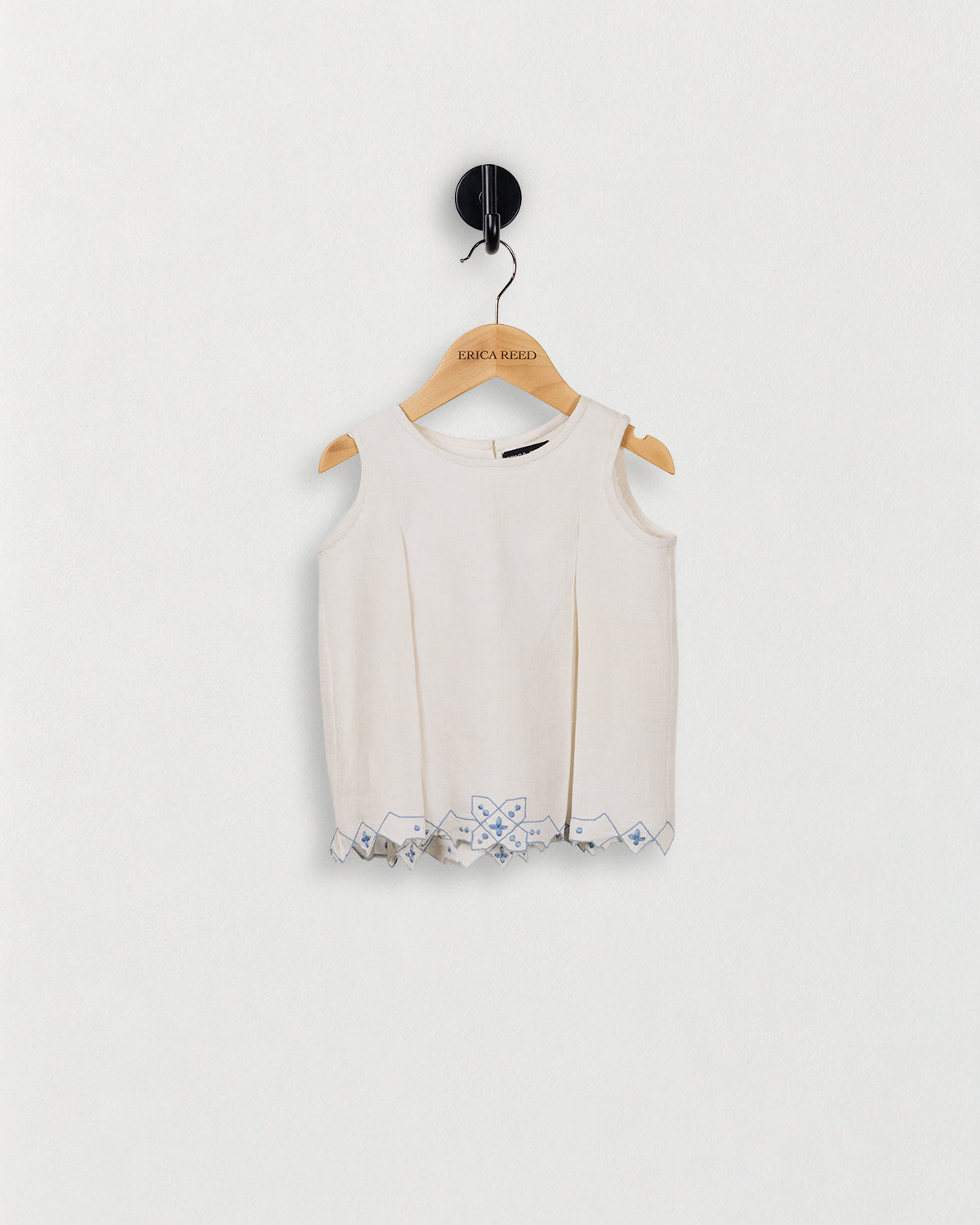 Simple Tank with Pleated Shoulder — front view