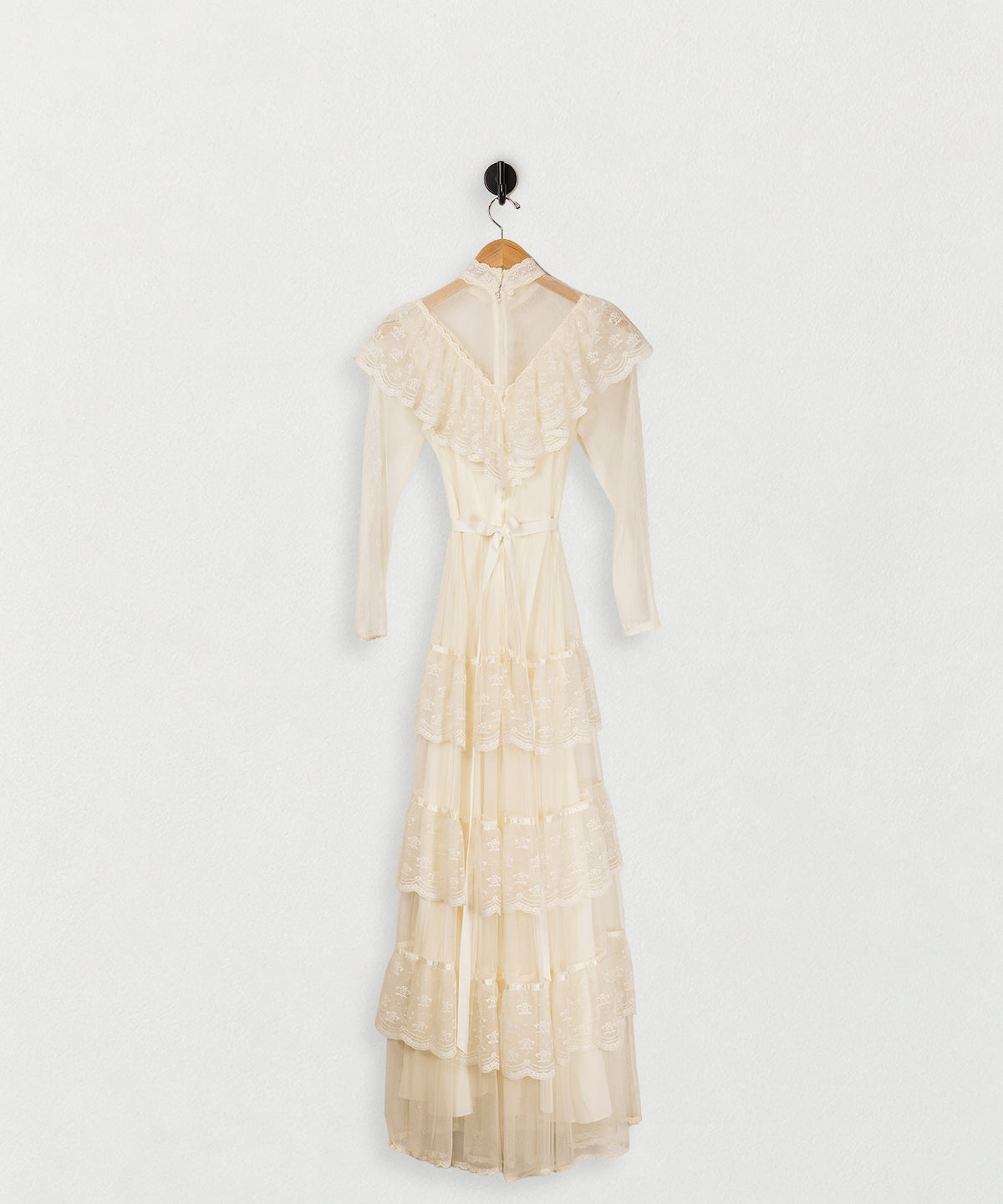Vintage Wedding Dress — Circa 1970s — back view