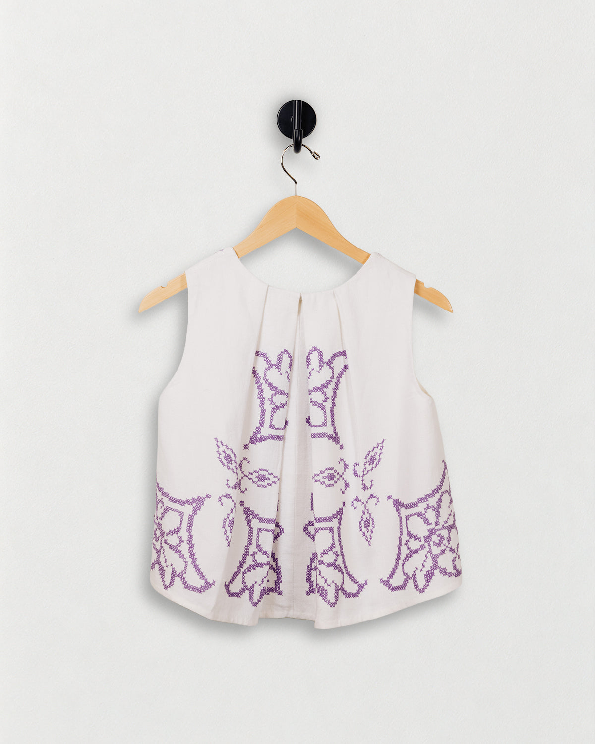 Pleated Back Sleeveless Top — back view